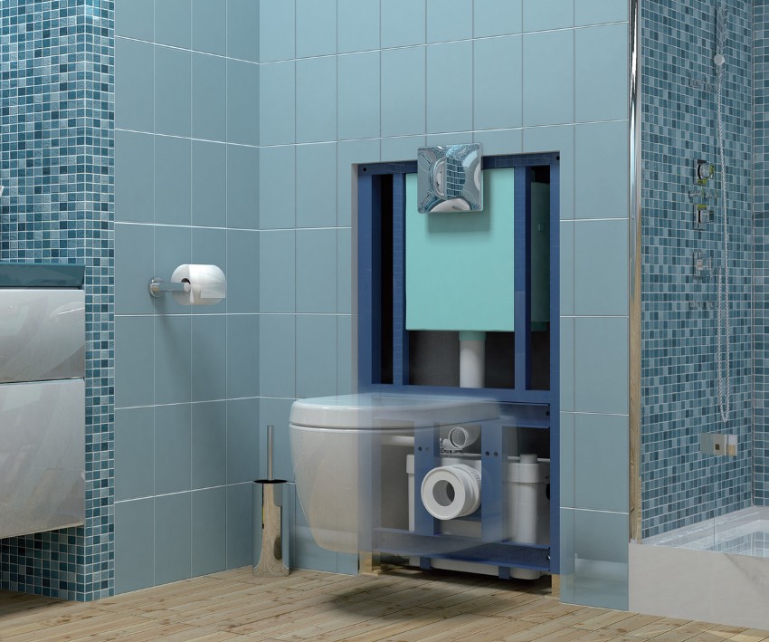 Une niche dans le mur est l'endroit optimal pour installer la pompe Sololift CWC-3 Une niche dans le mur est l'endroit optimal pour installer la pompe Sololift CWC-3