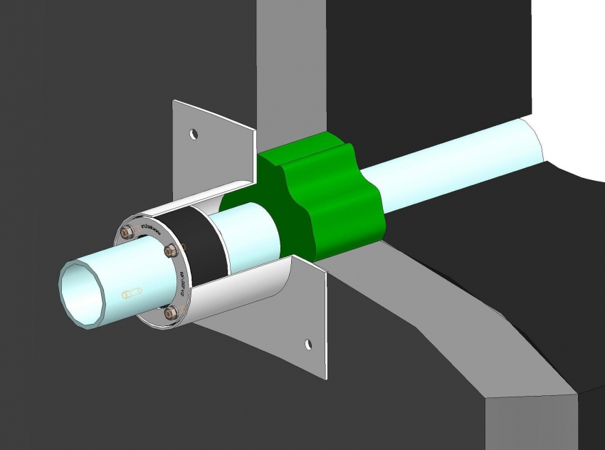Schemat doprowadzenia wody do studni za pomocą mufy termicznej Schemat doprowadzenia wody do studni za pomocą mufy termicznej