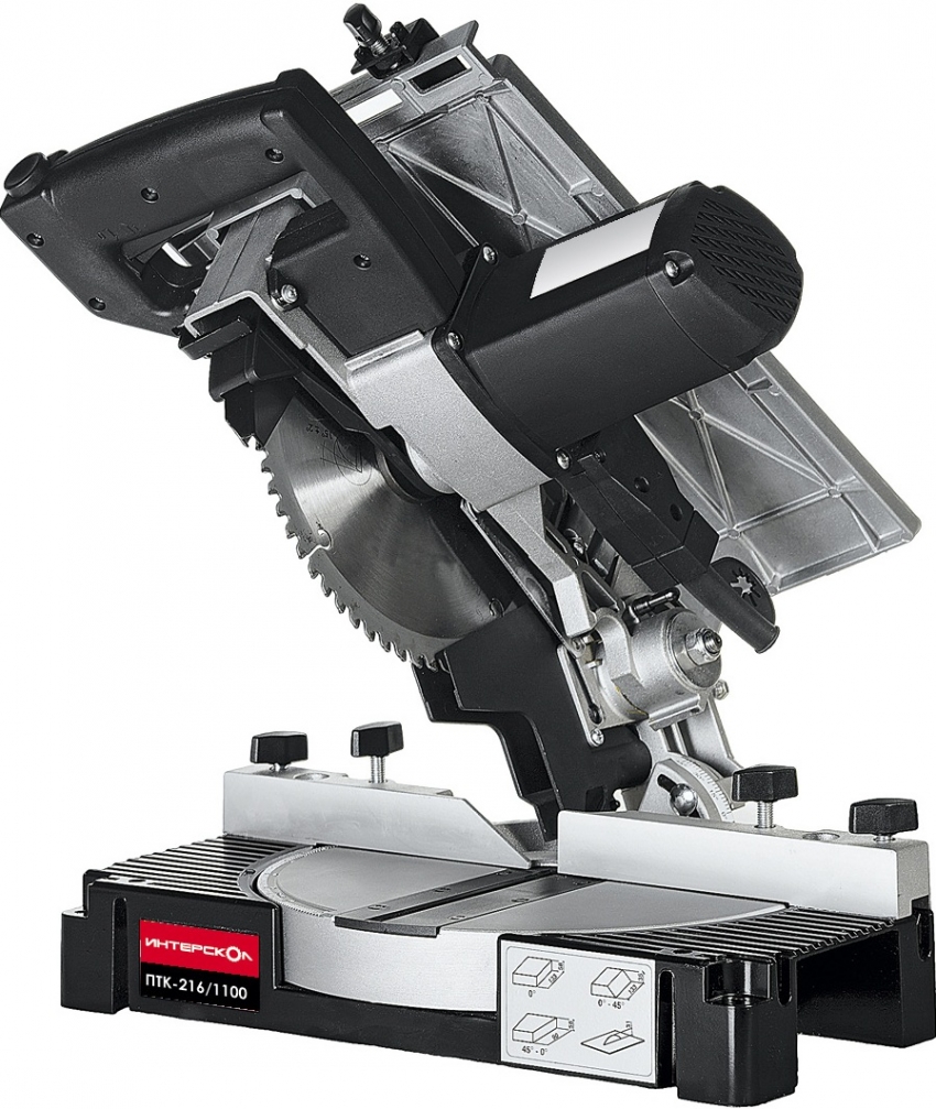 Das Gehrungssägenmodell Interskol PTK-216/1100 P kann komplexe Schnitte in einem Winkel von bis zu 45 Grad ausführen. Hin-und Rückfahrt Das Gehrungssägenmodell Interskol PTK-216/1100 P kann komplexe Schnitte in einem Winkel von bis zu 45 Grad ausführen. Hin-und Rückfahrt
