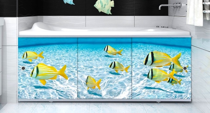 Suvremeni proizvođači nude kupcima uslugu ispisa bilo koje slike na plastični zaslon, što će im omogućiti uređenje kupaonice u bilo kojem stilu. Suvremeni proizvođači nude kupcima uslugu ispisa bilo koje slike na plastični zaslon, što će im omogućiti uređenje kupaonice u bilo kojem stilu.