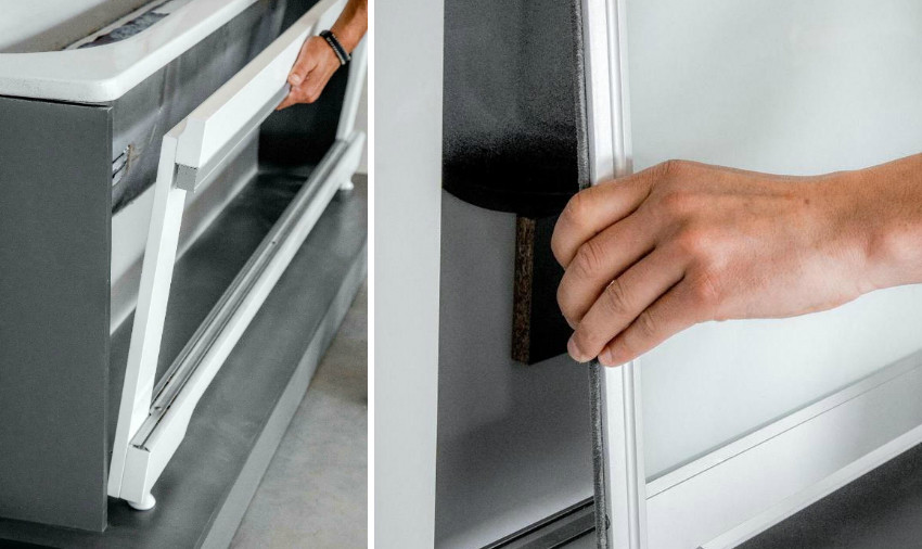 Prije postavljanja zaslona, potrebno je instalirati i sigurno popraviti okvir konstrukcije Prije postavljanja zaslona, potrebno je instalirati i sigurno popraviti okvir konstrukcije