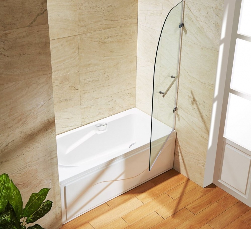 Η μπανιέρα μπορεί να είναι εξοπλισμένη με άνετες λαβές και πόρτες ντους Η μπανιέρα μπορεί να είναι εξοπλισμένη με άνετες λαβές και πόρτες ντους