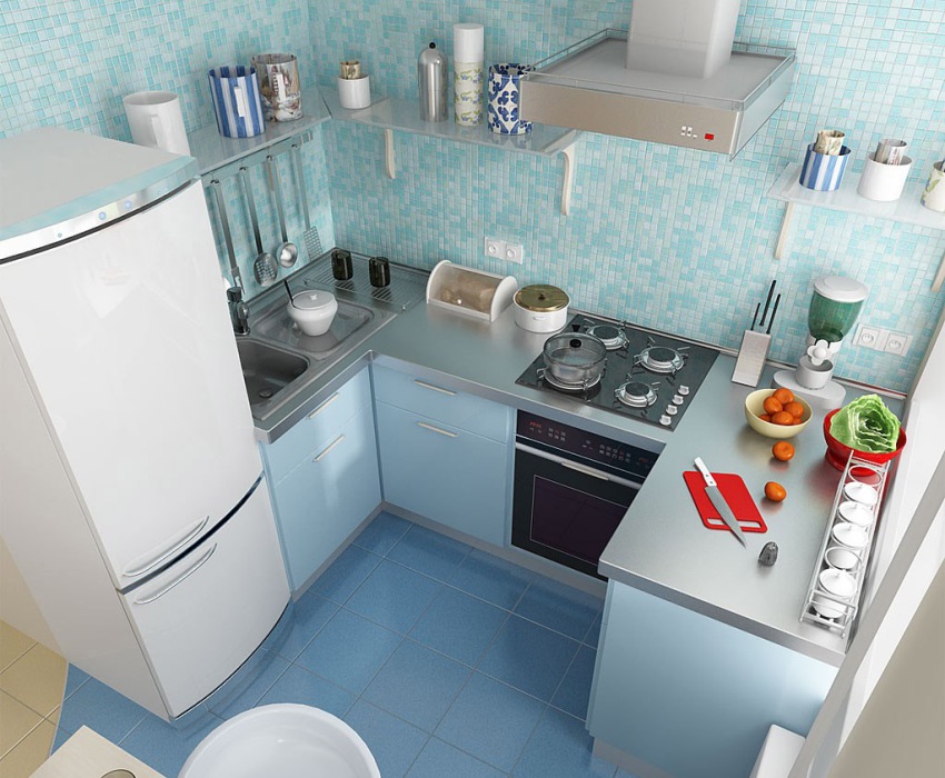 3D-Küchenrenovierungsprojekt mit U-förmiger Möbelplatzierung 3D-Küchenrenovierungsprojekt mit U-förmiger Möbelplatzierung