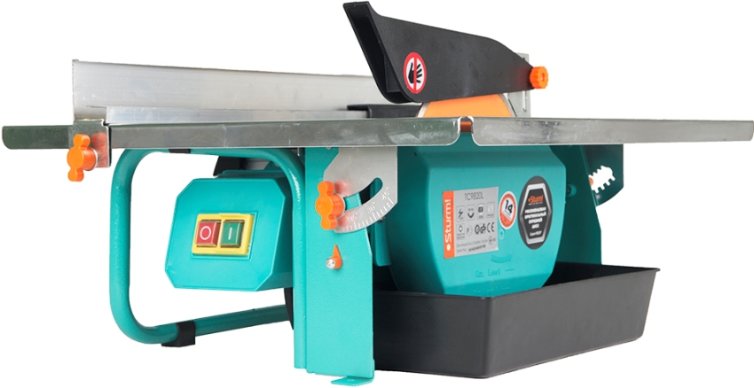 Ang Sturm TC-9811 electric tile cutter ay nilagyan ng isang sistema ng paglamig ng tubig Ang Sturm TC-9811 electric tile cutter ay nilagyan ng isang sistema ng paglamig ng tubig