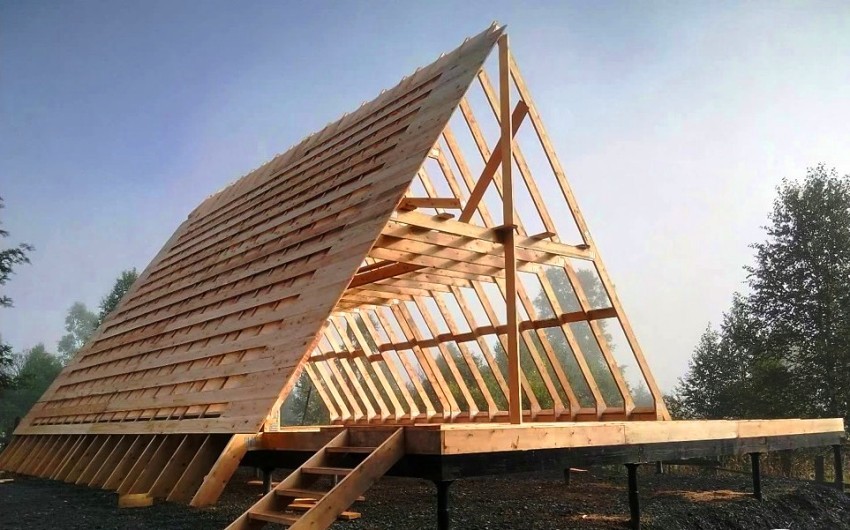 Rogovi u obliku slova A kućice u kolibi sastavljaju se na gotovom izoliranom podu prvog kata prema predlošku i podižu na projektni položaj Rogovi u obliku slova A kućice u kolibi sastavljaju se na gotovom izoliranom podu prvog kata prema predlošku i podižu na projektni položaj