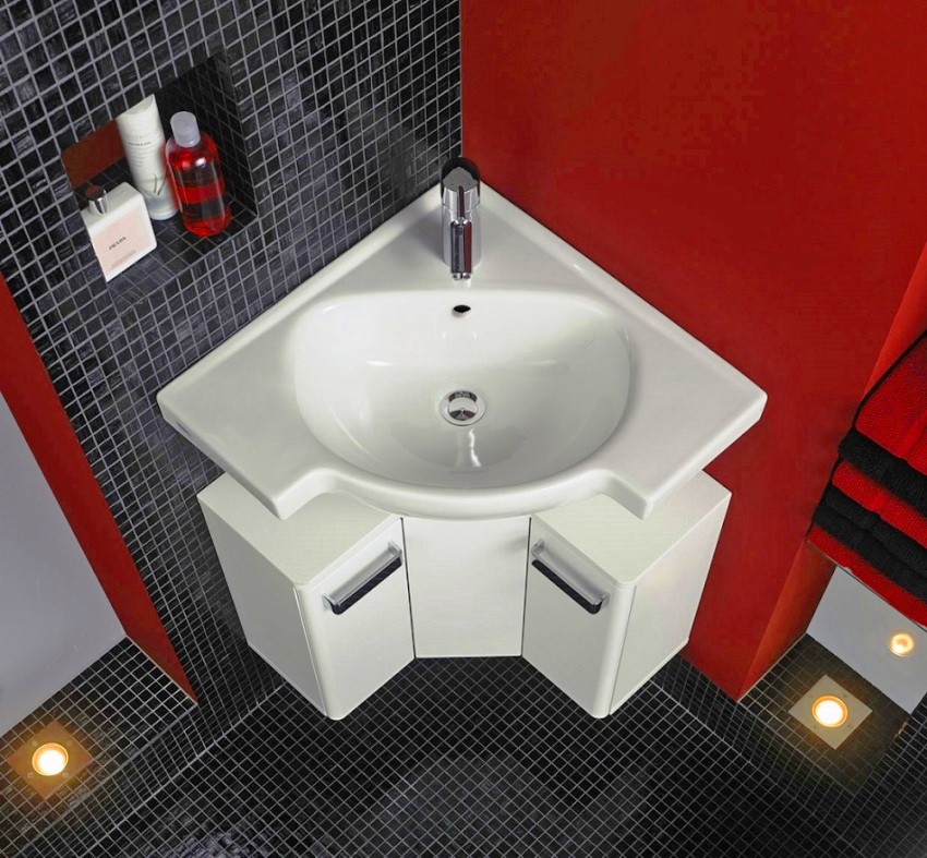 On the plumbing market, you can find many models of corner sinks with a cabinet, a wide variety allows you to choose exactly what is right for your room On the plumbing market, you can find many models of corner sinks with a cabinet, a wide variety allows you to choose exactly what is right for your room