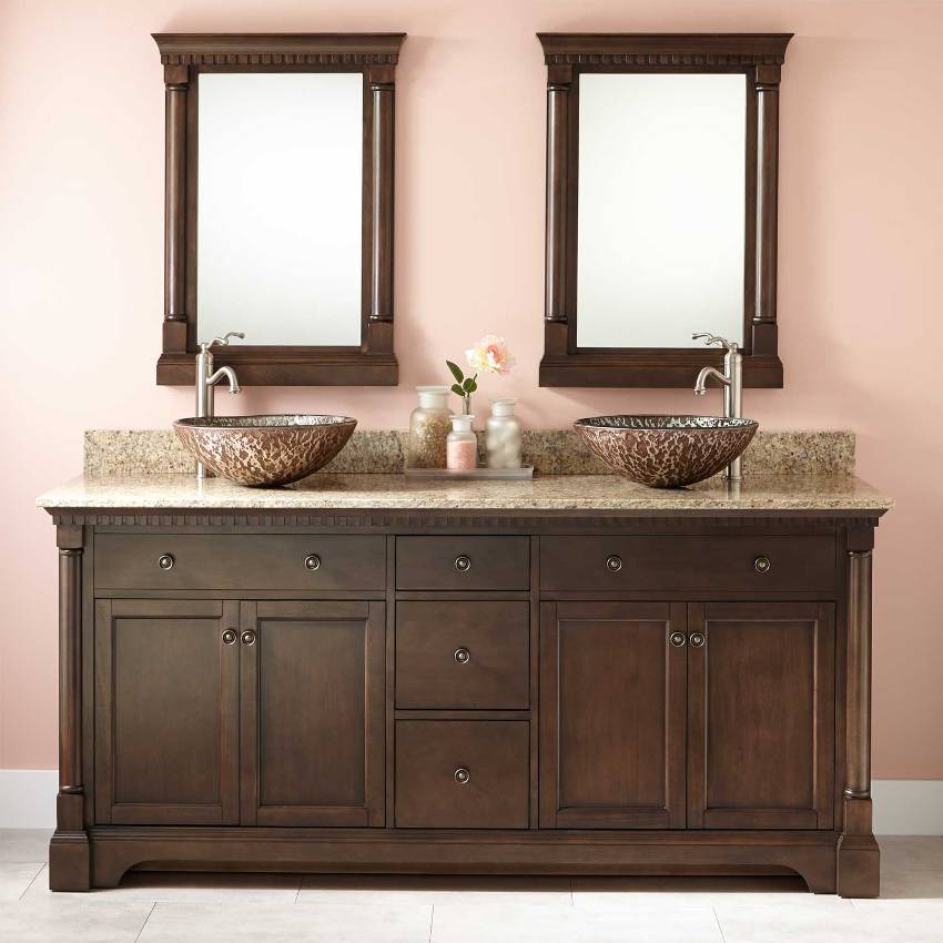 Special requirements are imposed on the materials used in the manufacture of the vanity unit under the sink, this is due to high humidity and frequent changes in temperature in the bathroom Special requirements are imposed on the materials used in the manufacture of the vanity unit under the sink, this is due to high humidity and frequent changes in temperature in the bathroom