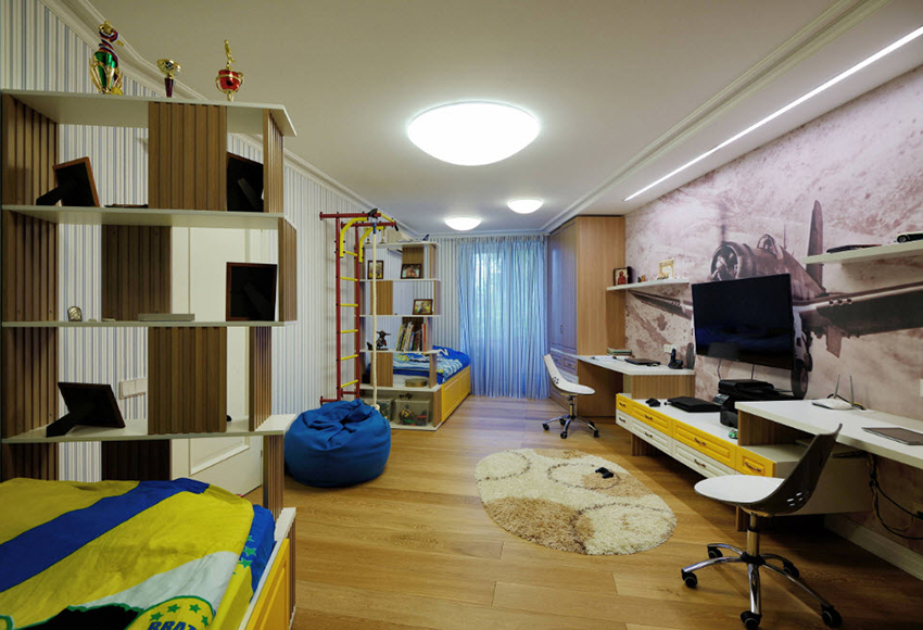 Przykład dekoracji sypialni chłopca fototapetą Przykład dekoracji sypialni chłopca fototapetą