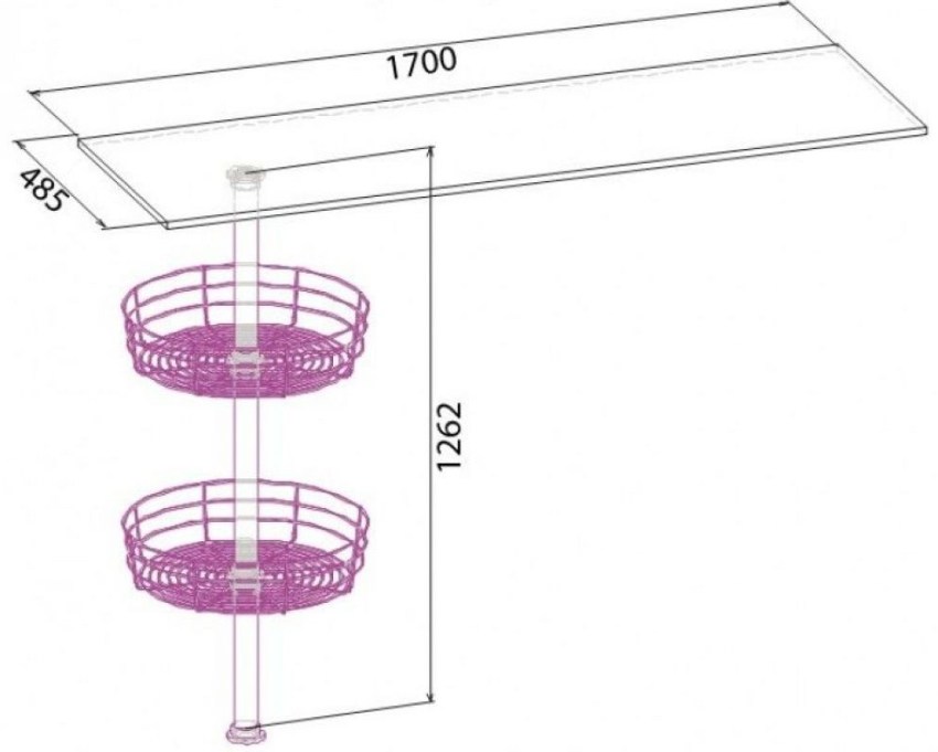 Esquema d’un simple taulell de barra sobre una cama Esquema d’un simple taulell de barra sobre una cama