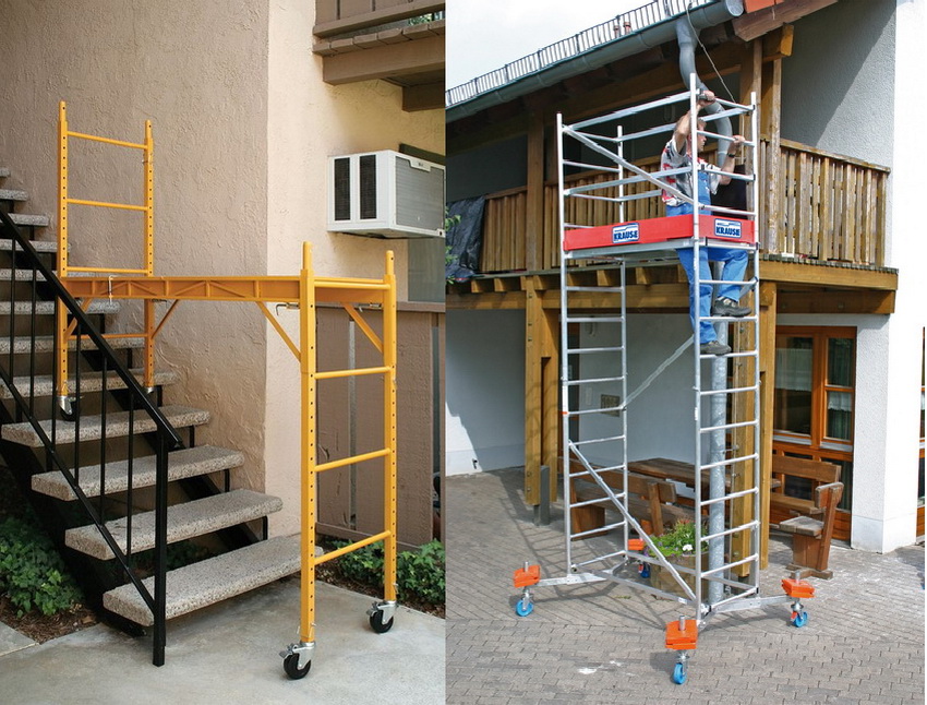 Para sa gawaing maliit na pag-aayos, ang isang napaka-maginhawang pagpipilian ay mobile scaffolding Para sa gawaing maliit na pag-aayos, ang isang napaka-maginhawang pagpipilian ay mobile scaffolding