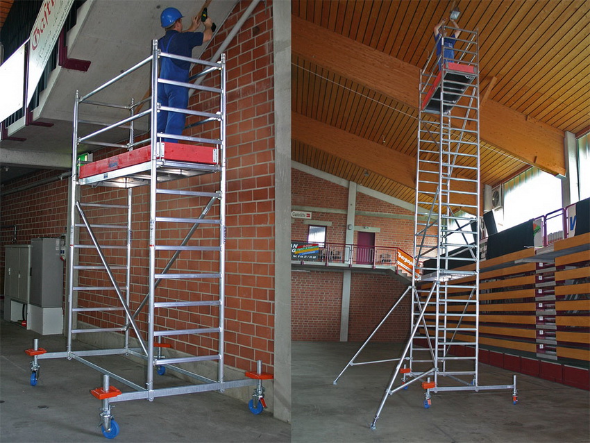 Pinapayagan ka ng mobile scaffolding na i-install ang mga ito sa anumang maginhawang lugar Pinapayagan ka ng mobile scaffolding na i-install ang mga ito sa anumang maginhawang lugar