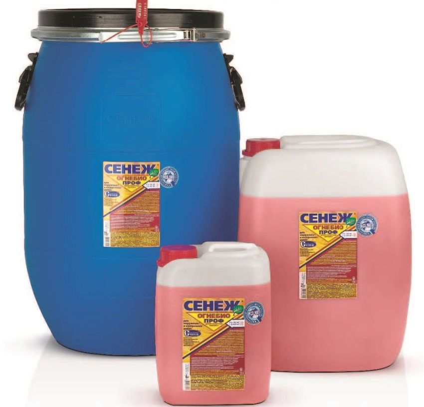 Antiseptisk Senezh beskytter træet mod ultraviolette stråler, fugt, biller og insekter Antiseptisk Senezh beskytter træet mod ultraviolette stråler, fugt, biller og insekter