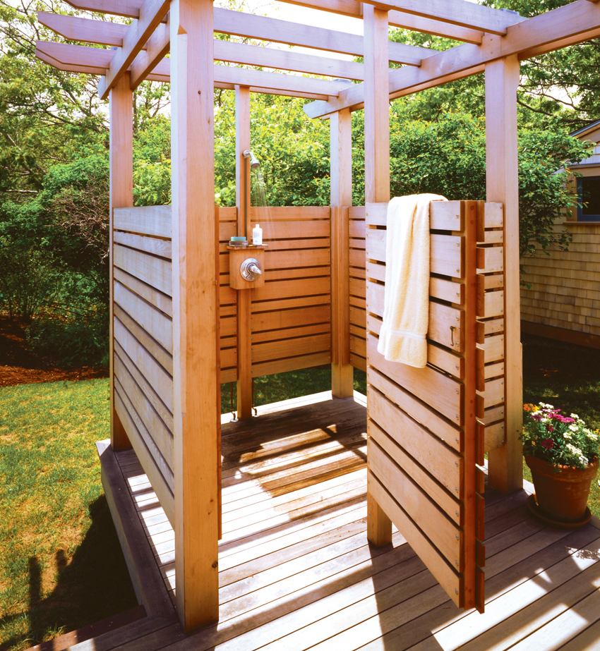 Før du bygger en dusj i landet med egne hender, må du utføre designet kompetent, bestemme plasseringen til den fremtidige strukturen Før du bygger en dusj i landet med egne hender, må du utføre designet kompetent, bestemme plasseringen til den fremtidige strukturen