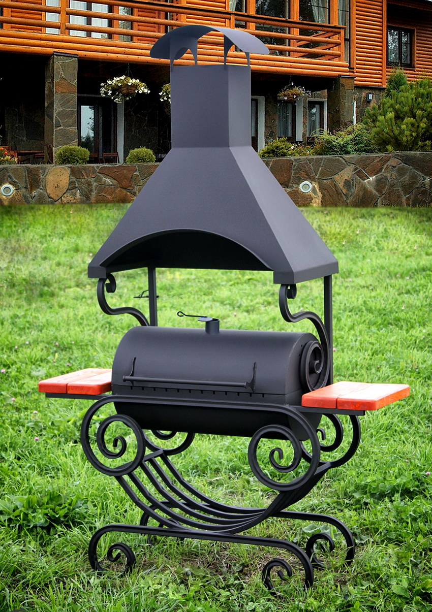A beautiful forged brazier will be an excellent decoration for a suburban area A beautiful forged brazier will be an excellent decoration for a suburban area