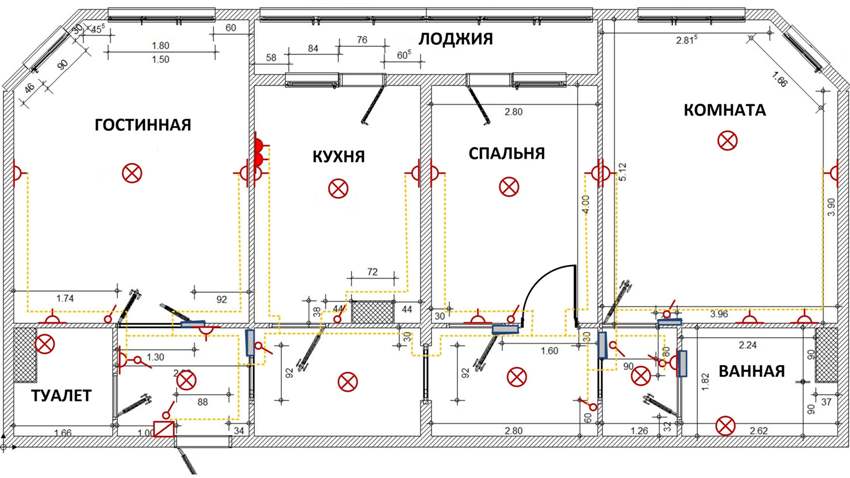 Le schéma de câblage est nécessaire pour déterminer l'emplacement de l'installation des éléments de puissance, tels que: tableau de distribution, disjoncteurs, compteurs Le schéma de câblage est nécessaire pour déterminer l'emplacement de l'installation des éléments de puissance, tels que: tableau de distribution, disjoncteurs, compteurs