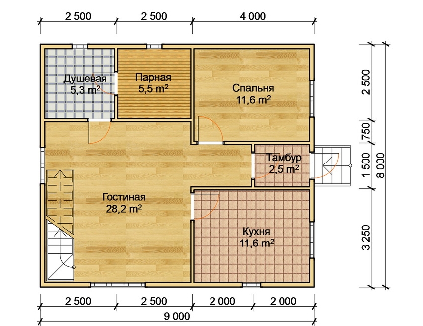 Proyekto ng gusali ng tirahan na may isang sauna sa ilalim ng isang bubong Proyekto ng gusali ng tirahan na may isang sauna sa ilalim ng isang bubong