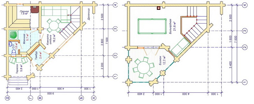 Distribució d’un bany cantoner: primer i segon pis Distribució d’un bany cantoner: primer i segon pis