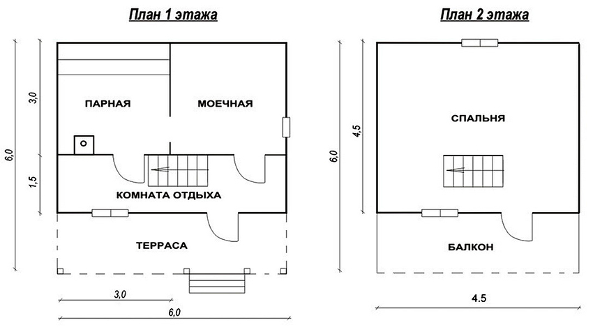 Projekt sauny 6x6 m z drugim poddaszem Projekt sauny 6x6 m z drugim poddaszem