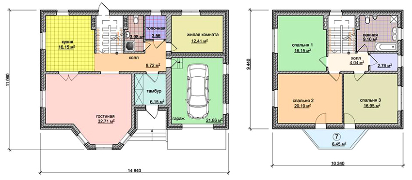 Projekt domu z poddaszem użytkowym i garażem na jeden samochód Projekt domu z poddaszem użytkowym i garażem na jeden samochód
