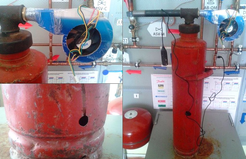 Iz aparata za gašenje dim ulazi u komoru za pušenje kroz inčnu cijev duljine 150-250 mm uvijenu u čajnik Iz aparata za gašenje dim ulazi u komoru za pušenje kroz inčnu cijev duljine 150-250 mm uvijenu u čajnik