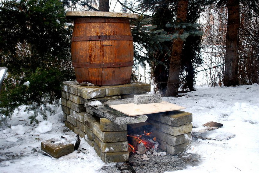 חבית גדולה משמשת לעיתים קרובות לבניית מעשן ביתי. חבית גדולה משמשת לעיתים קרובות לבניית מעשן ביתי.