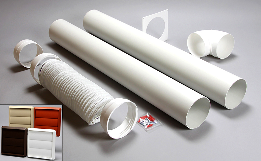 A kerek csatornák szokásos keresztmetszeti méretei: 80, 100, 125 és 150 mm A kerek csatornák szokásos keresztmetszeti méretei: 80, 100, 125 és 150 mm