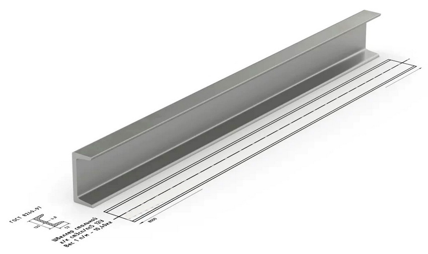 القناة 12 - الرسم بالأبعاد وفقًا لـ GOST القناة 12 - الرسم بالأبعاد وفقًا لـ GOST