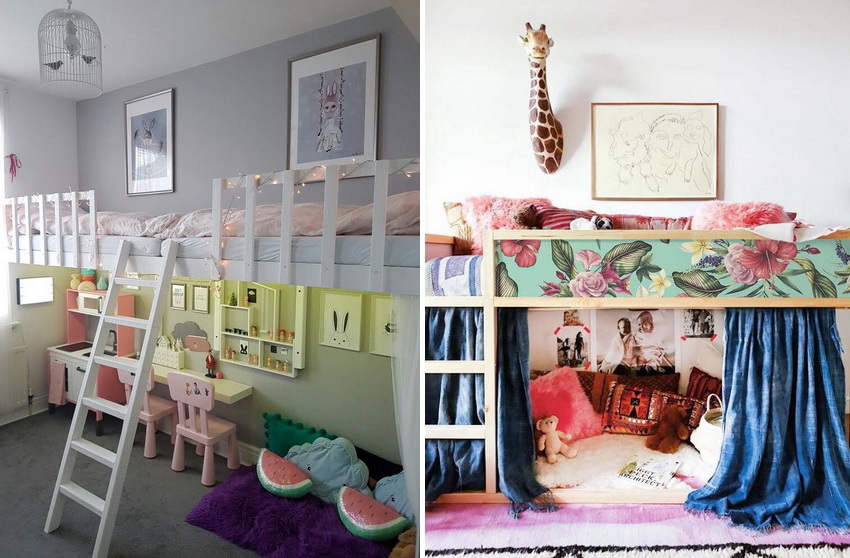 إذا كان للعائلة طفل واحد وكانت الغرفة صغيرة ، فغالبًا ما يقومون بتجهيز مكان للنوم في الطبقة الثانية ، مع تخصيص مساحة أقل لمنطقة اللعب إذا كان للعائلة طفل واحد وكانت الغرفة صغيرة ، فغالبًا ما يقومون بتجهيز مكان للنوم في الطبقة الثانية ، مع تخصيص مساحة أقل لمنطقة اللعب