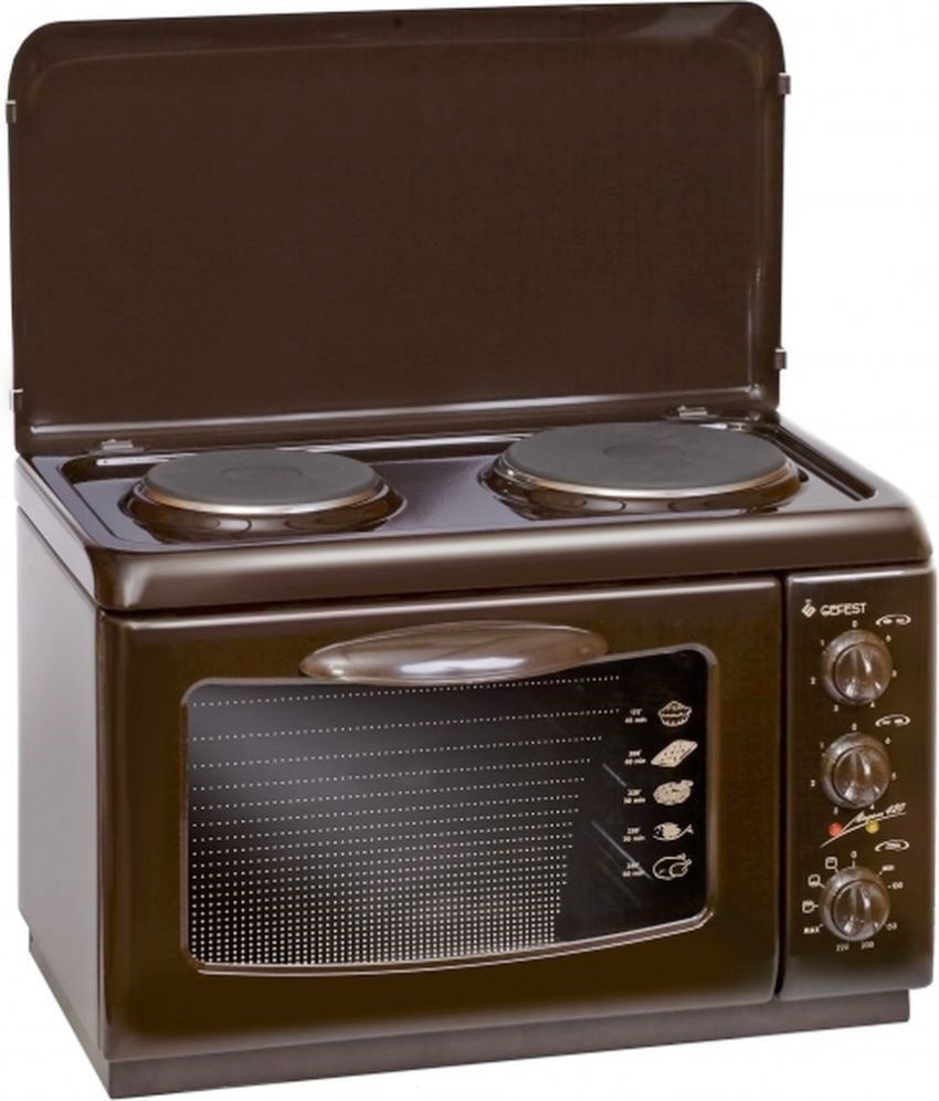 Kompor elektrik Hephaestus 420 K19 dengan ketuhar dilengkapi dengan dua pembakar besi tuang Kompor elektrik Hephaestus 420 K19 dengan ketuhar dilengkapi dengan dua pembakar besi tuang