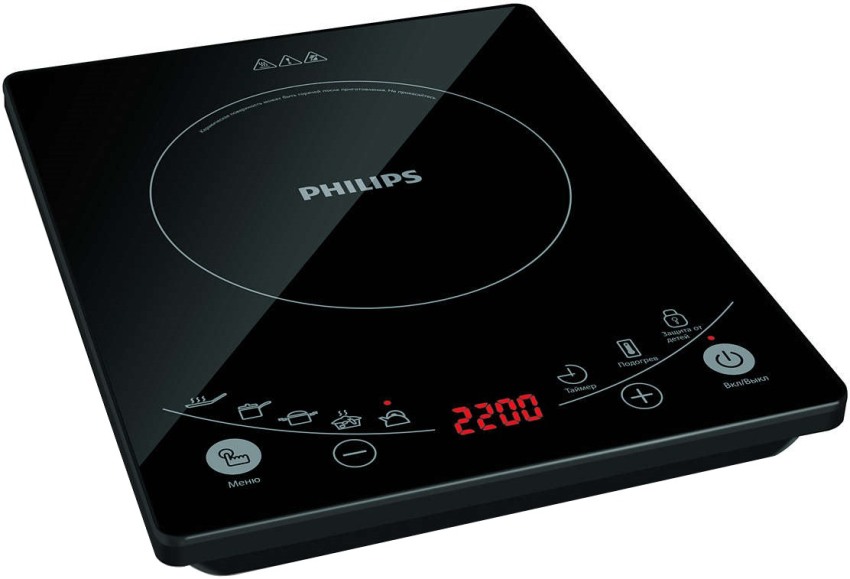 Philips HD4959 / 40 induktionskogeplade har et bredt effektområde fra 800 til 2200 W. Philips HD4959 / 40 induktionskogeplade har et bredt effektområde fra 800 til 2200 W.