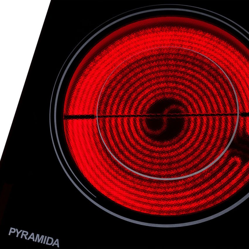 Os queimadores de halogênio consistem em espirais rápidas com lâmpadas instaladas acima deles Os queimadores de halogênio consistem em espirais rápidas com lâmpadas instaladas acima deles