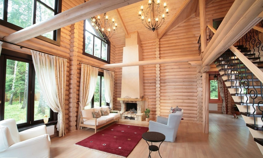 Dom zaoblených guľatiny vyzerá pekne a moderne Dom zaoblených guľatiny vyzerá pekne a moderne