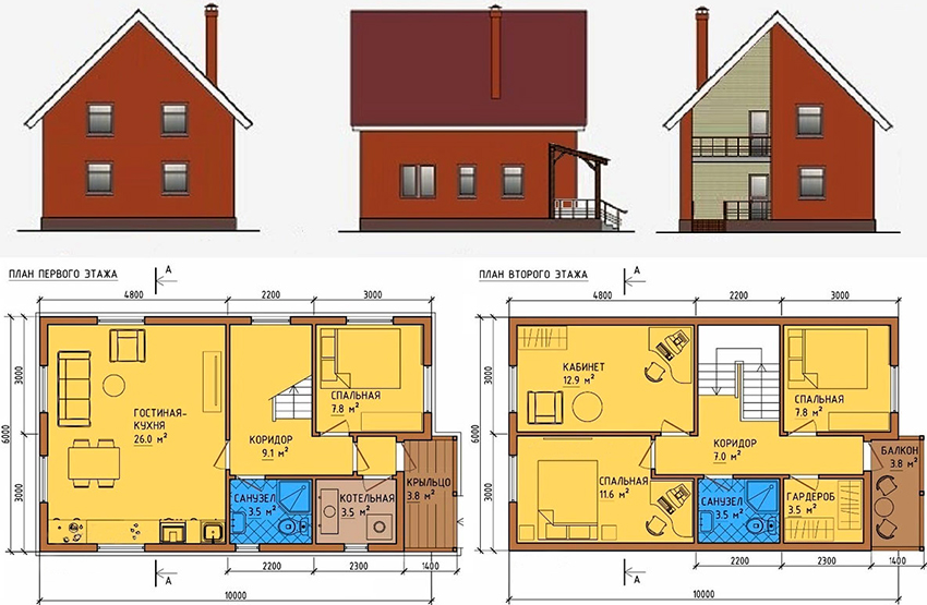 Projekt okvirne kuće na dva kata u skandinavskom stilu Projekt okvirne kuće na dva kata u skandinavskom stilu