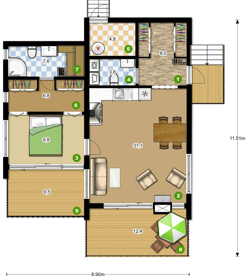 Højteknologisk rammeprojekt til 88 kvadratmeter Højteknologisk stil rammeprojekt til 88 kvadratmeter