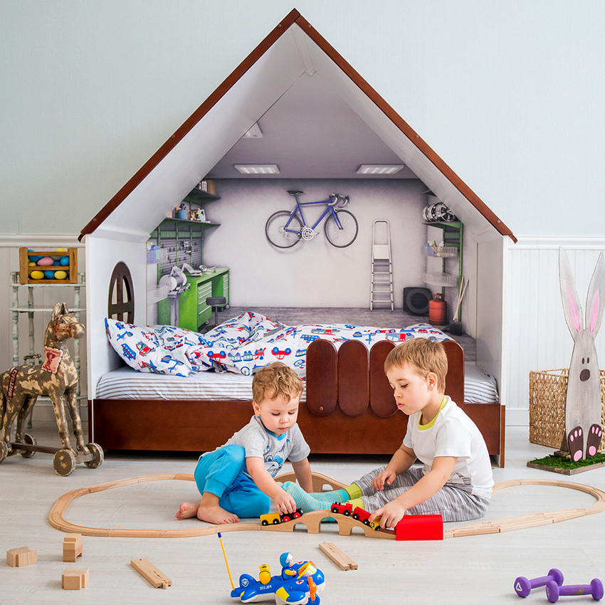 מיטה לילד יכולה להיעשות בצורה של בית, צריף או טירה מיטה לילד יכולה להיעשות בצורה של בית, צריף או טירה