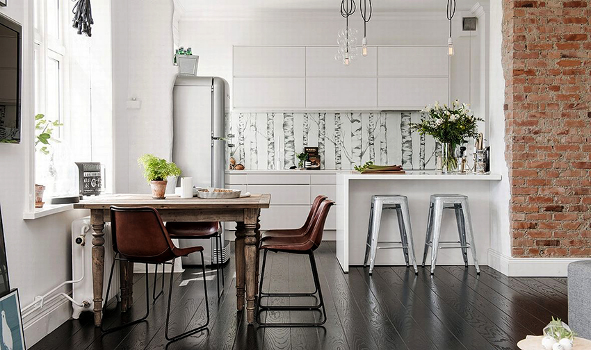 Cozinhas decoradas com uma combinação de estilos - loft e escandinavo parecem ótimos Cozinhas decoradas com uma combinação de estilos - loft e escandinavo parecem ótimos