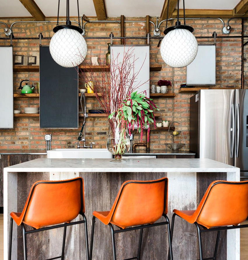 להארת מטבח בסגנון לופט תוכלו להשתמש במנורות, מנורות או אורות תליון. להארת מטבח בסגנון לופט תוכלו להשתמש במנורות, מנורות או אורות תליון.