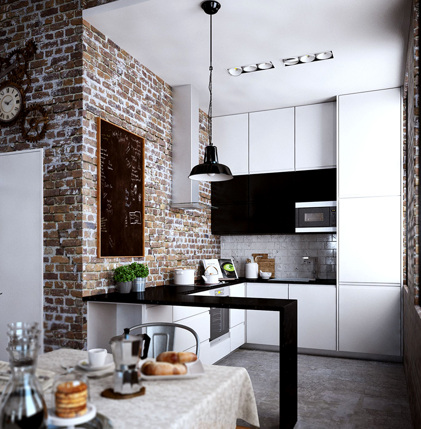 אם המטבח קטן, אז מטעמי נוחות רצוי למקם את אזור העבודה בצורת U אם המטבח קטן, אז מטעמי נוחות רצוי למקם את אזור העבודה בצורת U