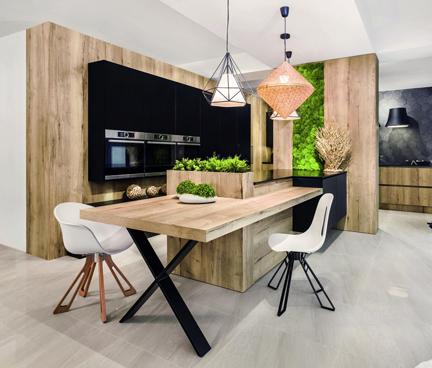 กลุ่มรับประทานอาหารควรกลมกลืนกับเฟอร์นิเจอร์อื่น ๆ ในห้องครัว กลุ่มรับประทานอาหารควรกลมกลืนกับเฟอร์นิเจอร์อื่น ๆ ในห้องครัว