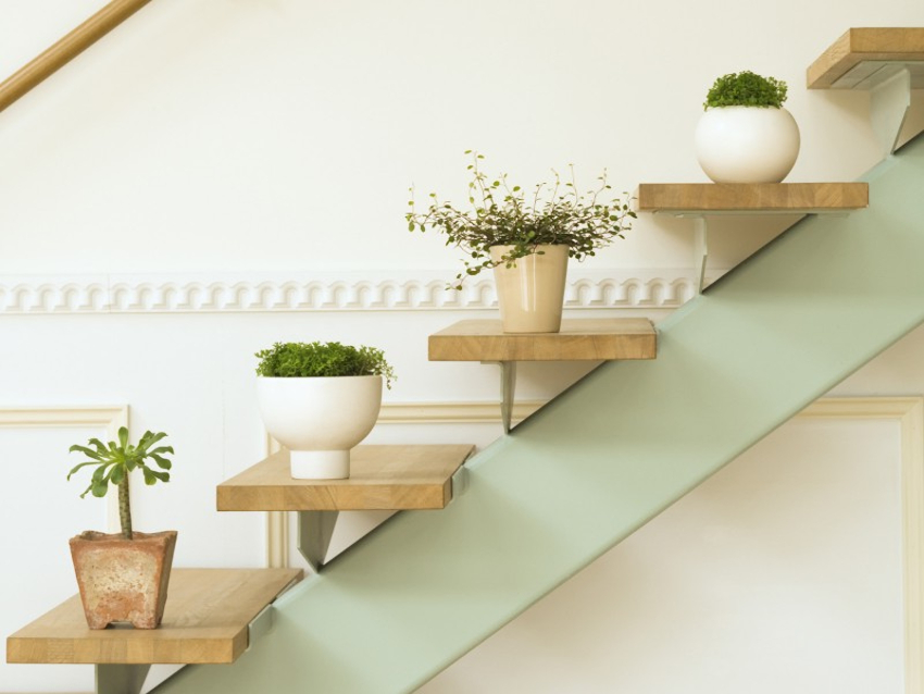 Blomsterhyller kan monteres selv på de mest uvanlige stedene Blomsterhyller kan monteres selv på de mest uvanlige stedene