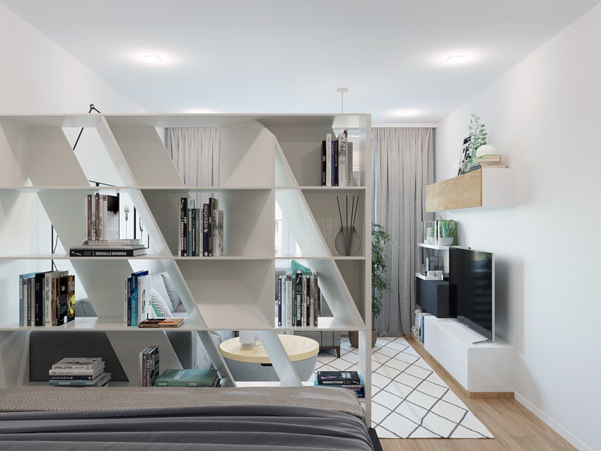 ผนังเอียงของชั้นวางทำให้เป็นต้นฉบับมาก ผนังเอียงของชั้นวางทำให้เป็นต้นฉบับมาก