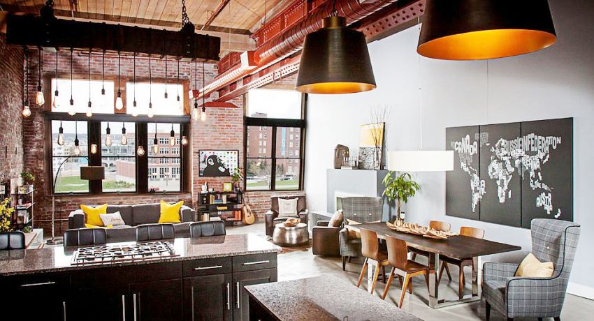The roots of the loft style have their roots in the factory districts of Manhattan in the 40s of the last century Loft style in the interior: maximum open space in the apartment