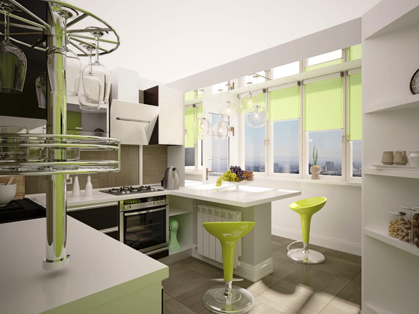 По-добре е да поставите плочки на пода на кухнята на балкона По-добре е да поставите плочки на пода на кухнята на балкона