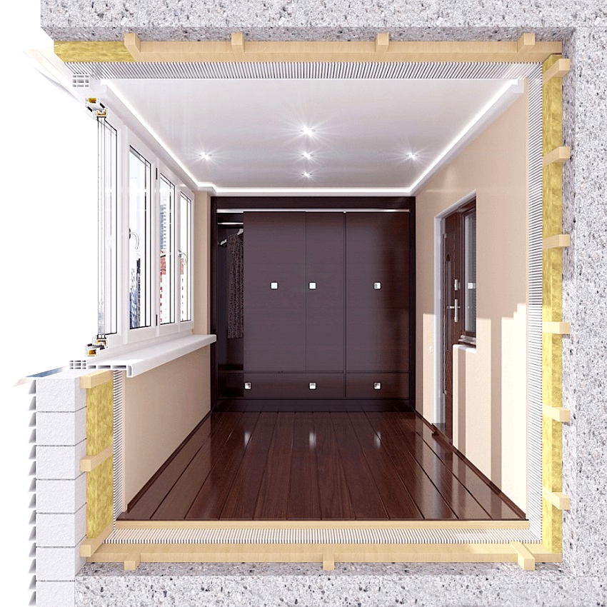 Вътрешната топлоизолация на балкона стеснява използваемата му площ Вътрешната топлоизолация на балкона стеснява използваемата му площ