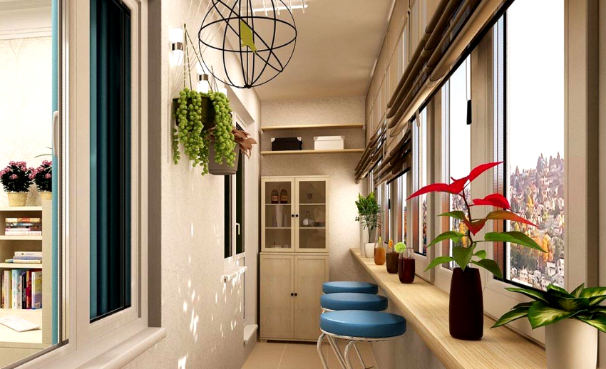 Материалът за довършителни работи се избира въз основа на функционалното предназначение на полезното пространство на балкона Материалът за довършителни работи се избира въз основа на функционалното предназначение на полезното пространство на балкона