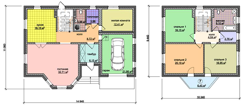 Projekt ciglene dvokatnice s garažom za jedan automobil Projekt ciglene dvokatnice s garažom za jedan automobil