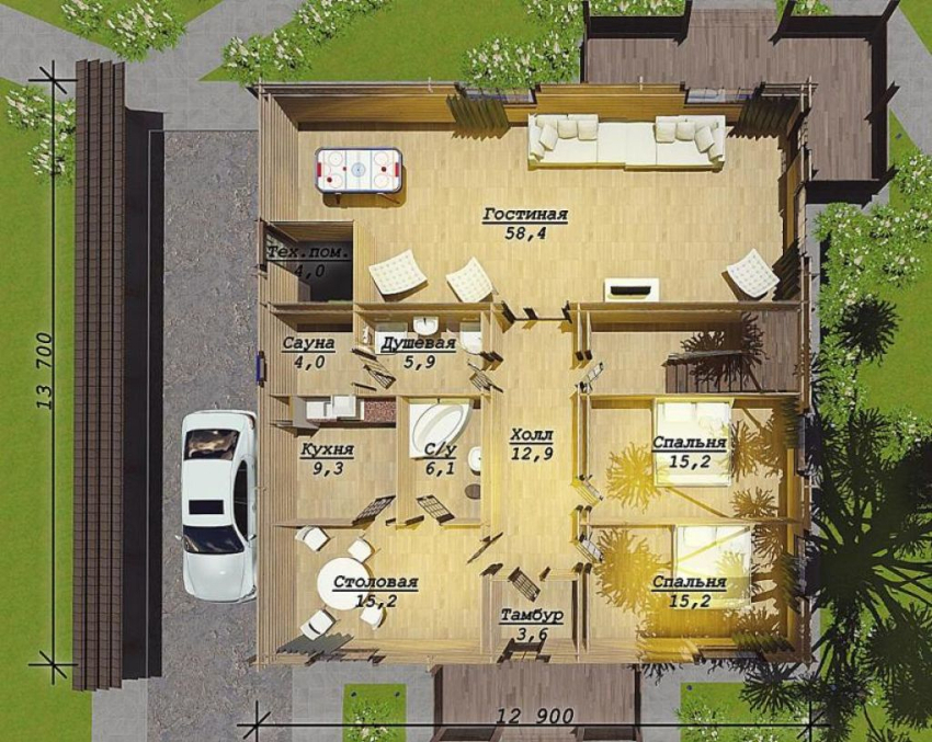 Det anbefales å gjennomføre en-etasjers husprosjekter på store tomter Det anbefales å gjennomføre en-etasjers husprosjekter på store tomter