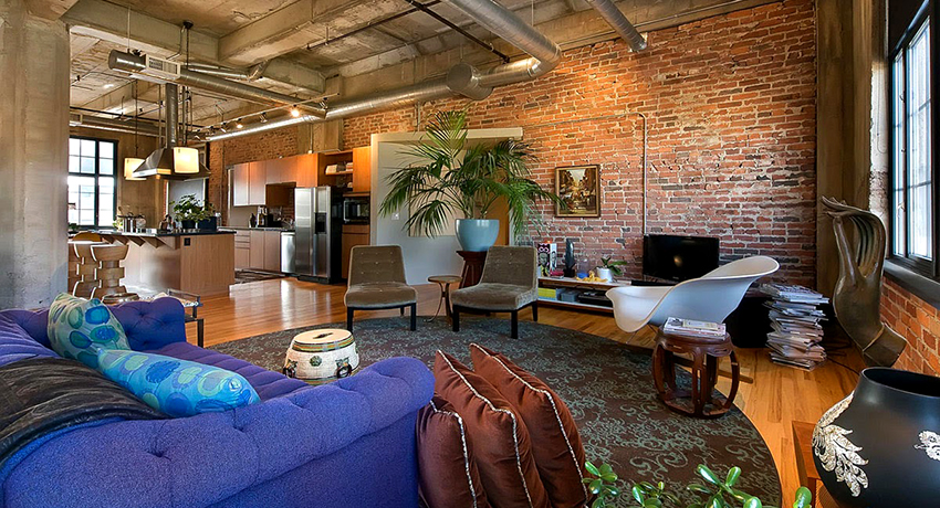 חדר בסגנון לופט צריך להיות מרווח ככל האפשר, עם תקרות גבוהות עיצוב לופט: מרחב וחופש לאדם יצירתי