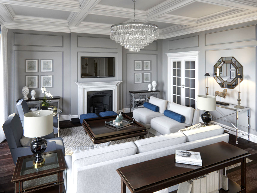 מרבית סגנונות הפנים של הסלון כוללים תקרה לבנה. מרבית סגנונות הפנים של הסלון כוללים תקרה לבנה.