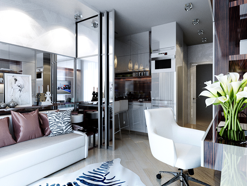 Malá miestnosť musí byť vyzdobená vo svetlých farbách Malá miestnosť musí byť vyzdobená vo svetlých farbách